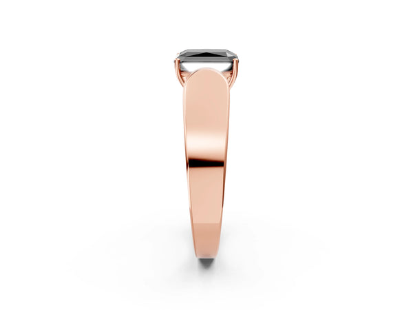 Rose Gold Radiant Cut Channel Set Engagement Ring Setting for Black Center with Wide Band