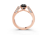 Rose gold Fancy Black Radiant Cut Diamond Channel Set Solitaire Ring with Four-Prong Setting_27