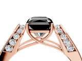 Rose gold Fancy Black Radiant Cut Diamond Channel Set Solitaire Ring with Four-Prong Setting_28