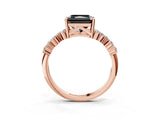 Rose gold Fancy Black Radiant Cut Diamond Cluster Pavé Band with Four-Prong Setting_15