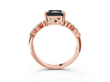 Rose gold Fancy Black Radiant Cut Diamond Cluster Pavé Band with Four-Prong Setting_6