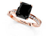 Rose gold Fancy Black Radiant Cut Diamond Engagement Ring with Side Stone Accents and Four-Prong Setting_13