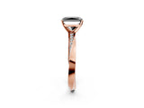 Rose gold Fancy Black Radiant Cut Diamond Engagement Ring with Side Stone Accents and Four-Prong Setting_14