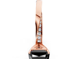 Rose gold Fancy Black Radiant Cut Diamond Engagement Ring with Side Stone Accents and Four-Prong Setting_84