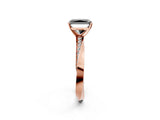 Rose gold Fancy Black Radiant Cut Diamond Engagement Ring with Side Stone Accents and Four-Prong Setting_86