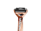 Rose gold Fancy Black Radiant Cut Diamond Engagement Ring with Side Stone Accents and Four-Prong Setting_89
