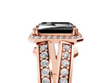 Rose gold Fancy Black Radiant Cut Diamond Halo Ring with Split Shank Pavé Band and Four-Prong Setting_5