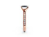 Rose gold Fancy Black Radiant Cut Diamond Milgrain Pavé Engagement Ring with Four-Prong Setting_2