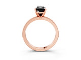 Rose gold Fancy Black Radiant Cut Diamond Milgrain Pavé Engagement Ring with Four-Prong Setting_3