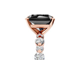 Rose gold Fancy Black Radiant Cut Diamond Prong Set Engagement Ring with Pave Band_5