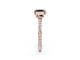 Rose gold Fancy Black Radiant Cut Diamond Ring with Pavé Band and Four-Prong Setting_2