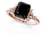Rose gold Fancy Black Radiant Cut Diamond Ring with Side Stones and Four-Prong Setting_37