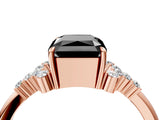 Rose gold Fancy Black Radiant Cut Diamond Ring with Side Stones and Four-Prong Setting_40