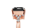 Rose gold Fancy Black Radiant Cut Diamond Ring with Side Stones and Four-Prong Setting_41