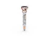 Rose gold Fancy Black Radiant Cut Diamond Side Stone Engagement Ring with Four-Prong Setting_26