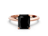 Rose gold Fancy Black Radiant Cut Diamond Solitaire Engagement Ring with Classic Band and Four-Prong Setting_12
