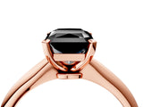 Rose gold Fancy Black Radiant Cut Diamond Solitaire Engagement Ring with Classic Band and Four-Prong Setting_16