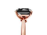 Rose gold Fancy Black Radiant Cut Diamond Solitaire Engagement Ring with Classic Band and Four-Prong Setting_17