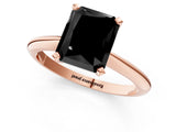 Rose gold Fancy Black Radiant Cut Diamond Solitaire Engagement Ring with Classic Band and Four-Prong Setting_25