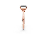 Rose gold Fancy Black Radiant Cut Diamond Solitaire Engagement Ring with Classic Band and Four-Prong Setting_26
