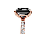Rose gold Fancy Black Radiant Cut Diamond Solitaire Engagement Ring with Pavé Band and Prong Setting_5