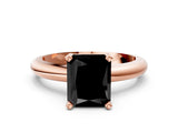 Rose gold Fancy Black Radiant Cut Diamond Solitaire Engagement Ring with Round Band and Four-Prong Setting_84