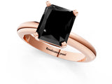 Rose gold Fancy Black Radiant Cut Diamond Solitaire Engagement Ring with Round Band and Four-Prong Setting_85