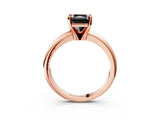 Rose gold Fancy Black Radiant Cut Diamond Solitaire Engagement Ring with Round Band and Four-Prong Setting_87