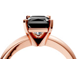 Rose gold Fancy Black Radiant Cut Diamond Solitaire Engagement Ring with Round Band and Four-Prong Setting_88