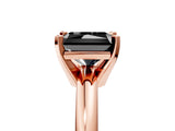 Rose gold Fancy Black Radiant Cut Diamond Solitaire Engagement Ring with Round Band and Four-Prong Setting_89