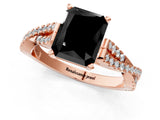 Rose gold Fancy Black Radiant Cut Diamond Solitaire Engagement Ring with Twisted Pavé Band and Four-Prong Setting_37