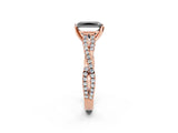 Rose gold Fancy Black Radiant Cut Diamond Solitaire Engagement Ring with Twisted Pavé Band and Four-Prong Setting_38