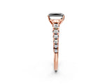 Rose gold Fancy Black Radiant Cut Diamond Solitaire Ring with Cathedral Setting and Pavé Band_2