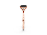 Rose gold Fancy Black Radiant Cut Diamond Solitaire Ring with Classic Band and Four-Prong Setting_2
