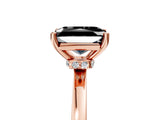 Rose gold Fancy Black Radiant Cut Diamond Solitaire Ring with Classic Band and Four-Prong Setting_5
