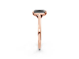 Rose gold Fancy Black Radiant Cut Diamond Solitaire Ring with Flower Prong Setting and Classic Band_38