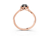 Rose gold Fancy Black Radiant Cut Diamond Solitaire Ring with Flower Prong Setting and Classic Band_39