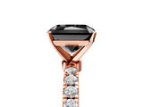 Rose gold Fancy Black Radiant Cut Diamond Solitaire Ring with Pavé Accents and Four-Prong Setting_5