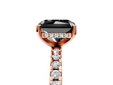 Rose gold Fancy Black Radiant Cut Diamond Solitaire Ring with Pavé Band and Four-Prong Setting_17