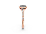 Rose gold Fancy Black Radiant Cut Diamond Solitaire Ring with Pavé Band and Prong Setting_14