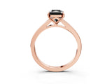 Rose gold Fancy Black Radiant Cut Diamond Solitaire Ring with Pavé Band and Prong Setting_15