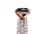Rose gold Fancy Black Radiant Cut Diamond Solitaire Ring with Pavé and Channel Set Band_5