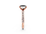 Rose gold Fancy Black Radiant Cut Diamond Solitaire Ring with Round  Pavé Band and Four-Prong Setting_38