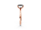 Rose gold Fancy Black Radiant Cut Diamond Solitaire Ring with Thin Band and Four-Prong Setting_2