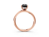 Rose gold Fancy Black Radiant Cut Diamond Solitaire Ring with Thin Band and Four-Prong Setting_3