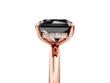 Rose gold Fancy Black Radiant Cut Diamond Solitaire Ring with Thin Band and Four-Prong Setting_5