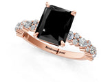 Rose gold Fancy Black Radiant Cut Diamond Solitaire with Side Stones, Pave Band, Four-Prong Setting_25
