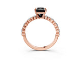 Rose gold Fancy Black Radiant Cut Diamond Solitaire with Side Stones, Pave Band, Four-Prong Setting_27