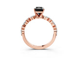 Rose gold Fancy Black Radiant Cut Diamond Solitaire with Side Stones on a Pavé Band and Four-Prong Setting_3