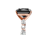 Rose gold Fancy Black Radiant Cut Diamond Solitaire with Side Stones on a Pavé Band and Four-Prong Setting_5
